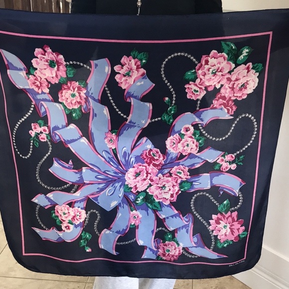 Vintage Bill Blass Floral Silk Scarf - Picture 1 of 7